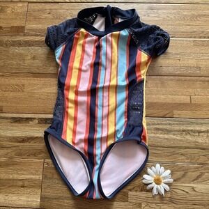Art Class  Striped Colorful One Piece Swimsuit‎  Size 7/8